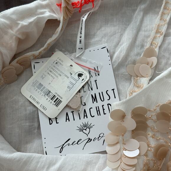 Free People Porter Sequin Top and Skirt Set Medium Boho Sold Out $350 Retail - Picture 7 of 16